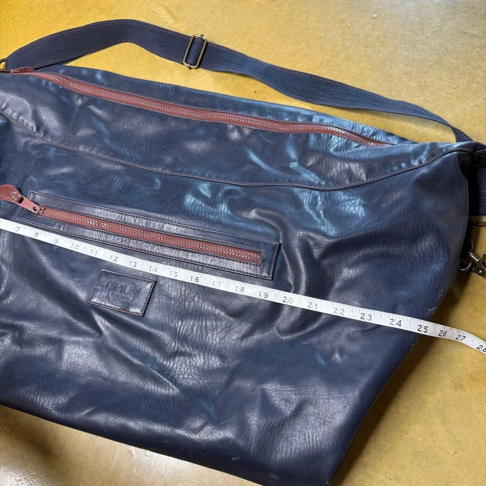 YSL FOR Men Opium Leather Over Night Messenger Bag Shoulder‎ Bag Navy XL